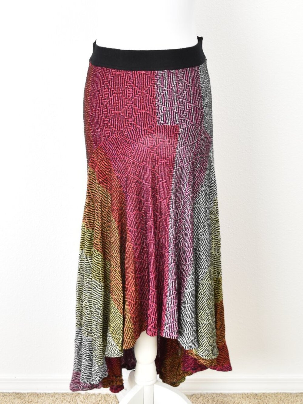 Anthropologie Cecilia Prado Abstract Midi High Low Skirt - M